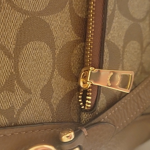 NWOT Coach Signature Kacey Satchel Crossbody Canvas and Brown Leather - Picture 7 of 12